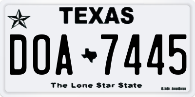 TX license plate DOA7445