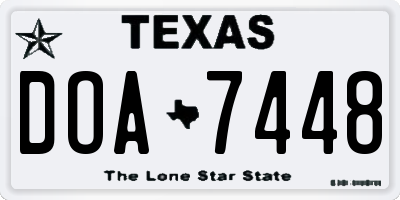 TX license plate DOA7448