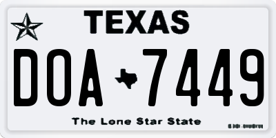 TX license plate DOA7449