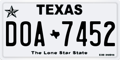 TX license plate DOA7452