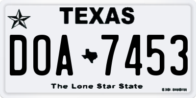 TX license plate DOA7453
