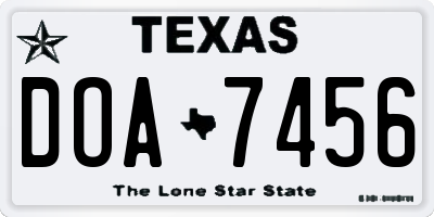 TX license plate DOA7456