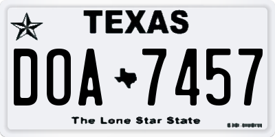 TX license plate DOA7457