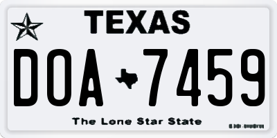 TX license plate DOA7459