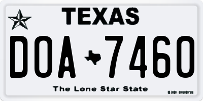 TX license plate DOA7460