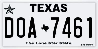 TX license plate DOA7461