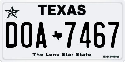 TX license plate DOA7467