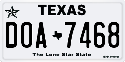 TX license plate DOA7468