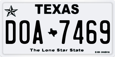 TX license plate DOA7469