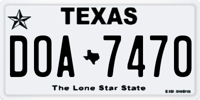 TX license plate DOA7470