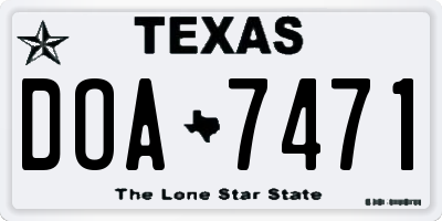 TX license plate DOA7471