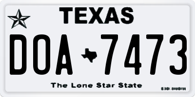 TX license plate DOA7473