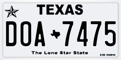 TX license plate DOA7475
