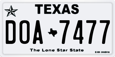 TX license plate DOA7477