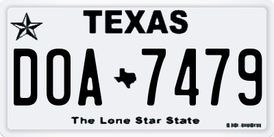 TX license plate DOA7479