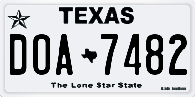 TX license plate DOA7482