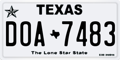 TX license plate DOA7483