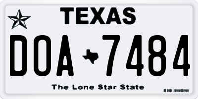 TX license plate DOA7484
