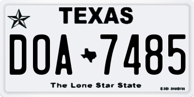 TX license plate DOA7485