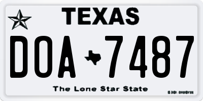 TX license plate DOA7487