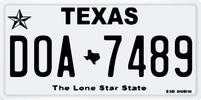 TX license plate DOA7489