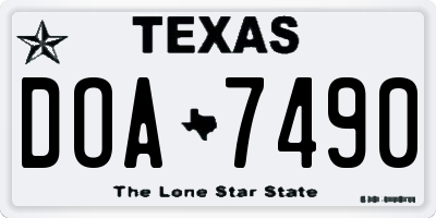TX license plate DOA7490