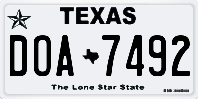 TX license plate DOA7492