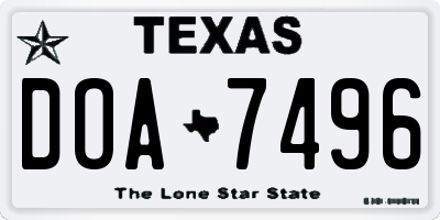 TX license plate DOA7496