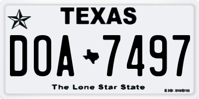 TX license plate DOA7497