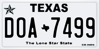 TX license plate DOA7499