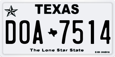 TX license plate DOA7514