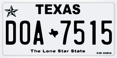 TX license plate DOA7515