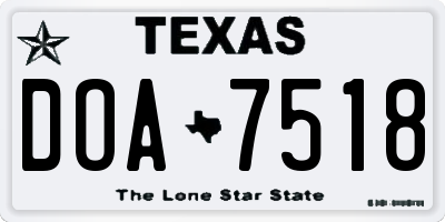 TX license plate DOA7518