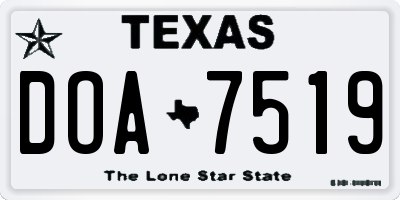 TX license plate DOA7519