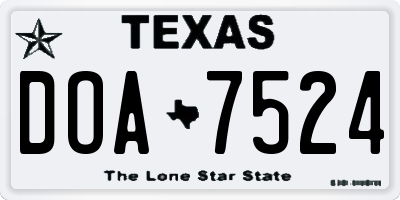 TX license plate DOA7524