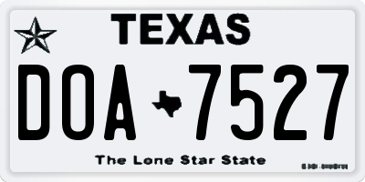 TX license plate DOA7527