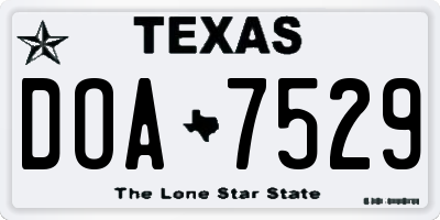 TX license plate DOA7529
