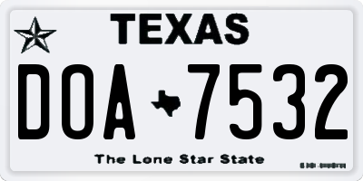 TX license plate DOA7532