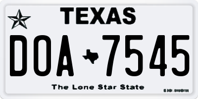 TX license plate DOA7545