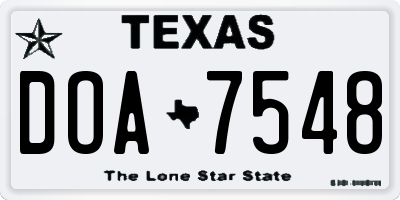 TX license plate DOA7548