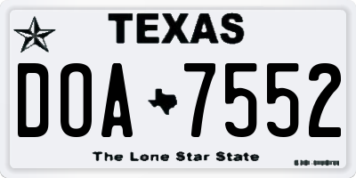 TX license plate DOA7552