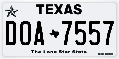 TX license plate DOA7557