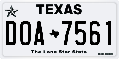 TX license plate DOA7561