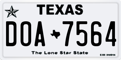 TX license plate DOA7564