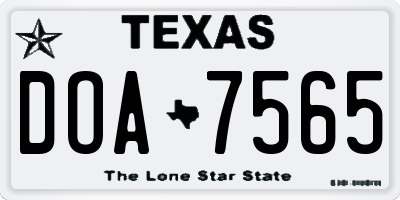 TX license plate DOA7565