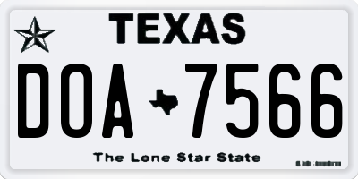 TX license plate DOA7566