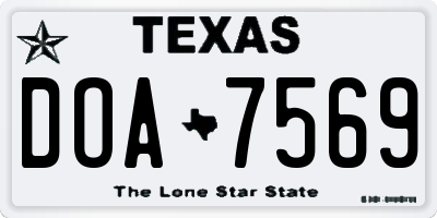 TX license plate DOA7569