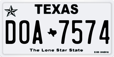 TX license plate DOA7574