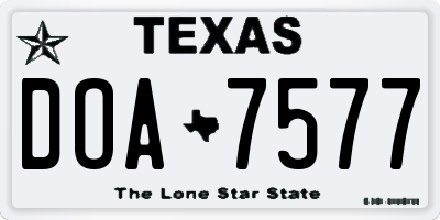 TX license plate DOA7577