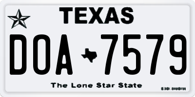 TX license plate DOA7579
